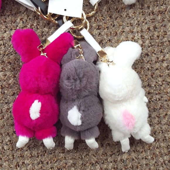 Rex Rabbit Fur Rabbit Keychain - Picture 3 of 5
